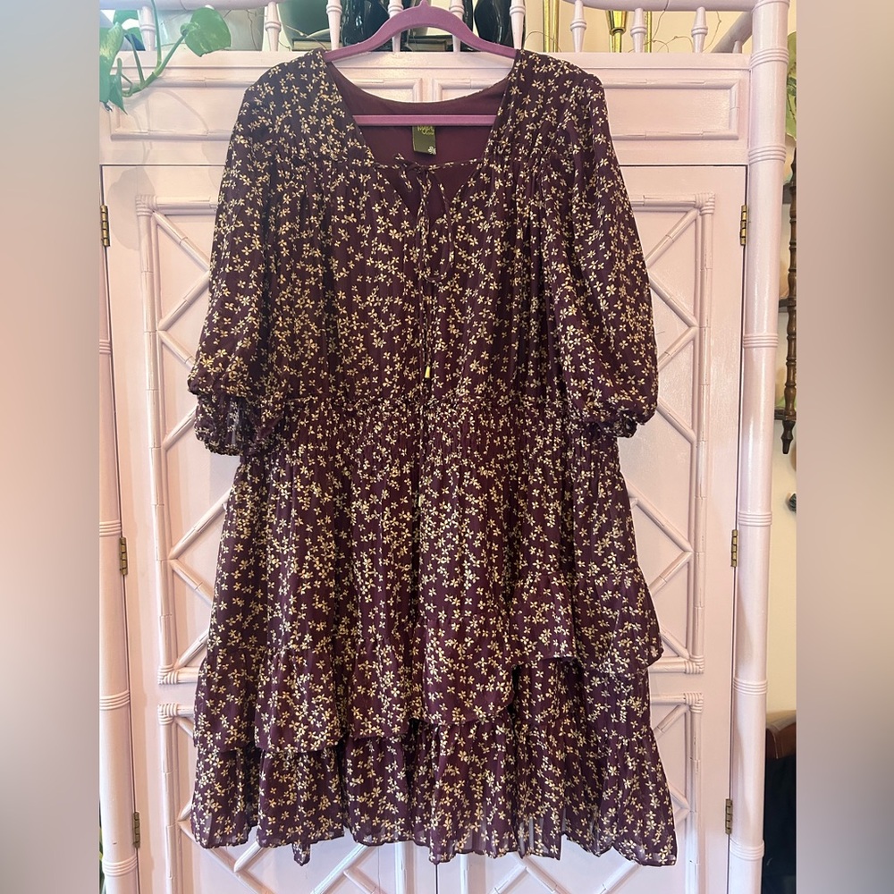 Plus Size Floral-Print Smocked-Waist A-Line Dress 4X